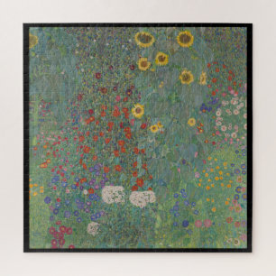 Puzzle Gustav Klimt, jardín de granja con girasoles