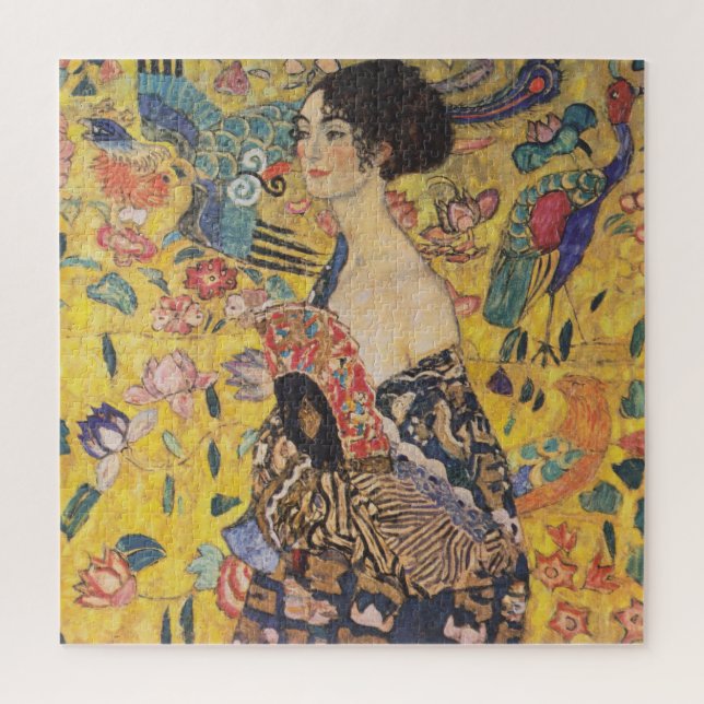 Puzzle Gustav Klimt-Lady con un fanático | (Vertical)