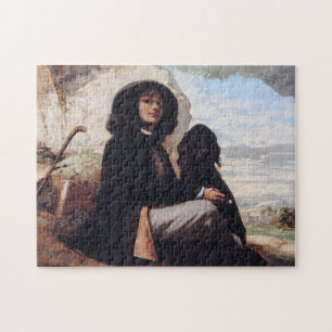 Puzzle Gustave Courbet - Autorretrato con un perro negro