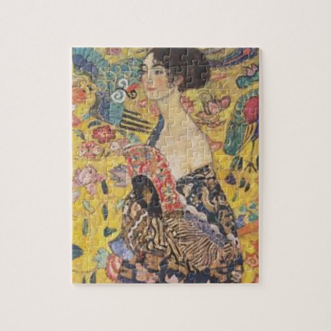 Puzzle Gustavo Klimt - señora With Fan Painting (Vertical)