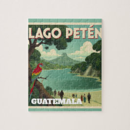 Puzzle GUTEMALA LAGO PETEN Retro poster