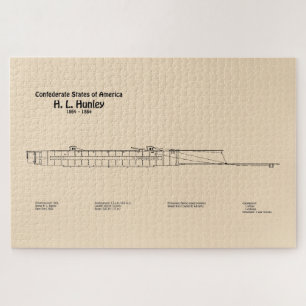 Puzzle H. L. Hunley - Planes de trazado del buque SD