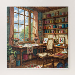 Puzzle Habitación de punto de cruz de la abuela