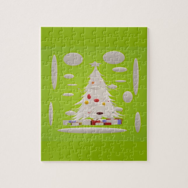 Puzzle Hacer a los Navidades grandes de nuevo nevado verd (Vertical)