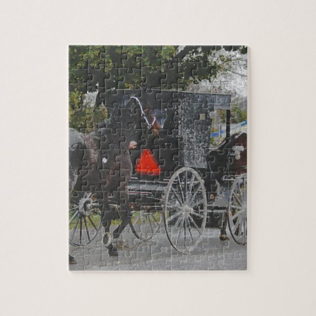 Puzzle Hacerse con el nuevo caballo a la manera del Amish (Vertical)