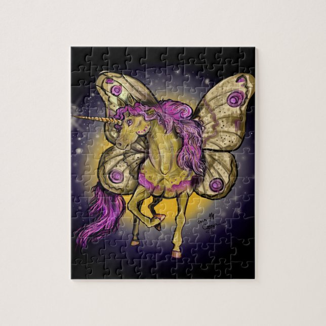 Puzzle Hada Caballo Amarillo Emperador Moth (Vertical)