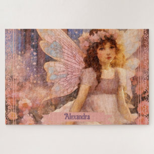 Puzzle Hada Caprichosa en un Soñador Jardín Floral Rosa