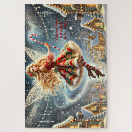 Puzzle Hada de navidades de encantada aldea invernal