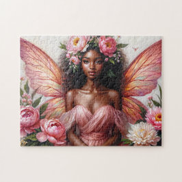 Puzzle Hada De Piel Oscura Con Arte De Alas Rosa