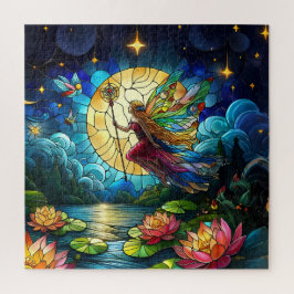 Puzzle Hada del vuelo a la luz de la luna de vidrio emplo