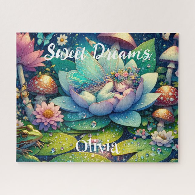Puzzle Hada durmiendo en un cuento de hadas personalizado (Horizontal)