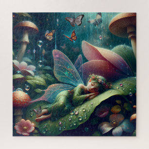 Puzzle Hada durmiendo en un hongo   En blanco