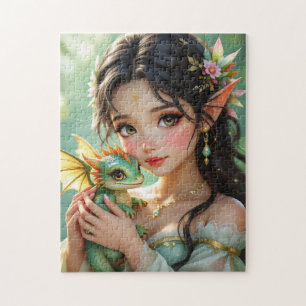 Puzzle Hada Élfica Bonita & Dragón Etéreo