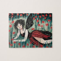 Hada en una flor pradera acuarela