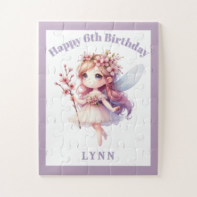 Puzzle Hada Floral Caprichosa Personalizada  (Vertical)