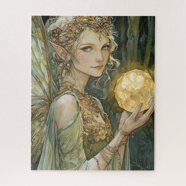 Puzzle Hada Forestal Encantada Con Bolas De Cristal (Vertical)