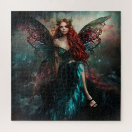 Puzzle Hada Hermosa en Traje Verde Esmeralda