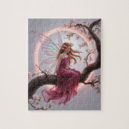 Puzzle Hada mágica entre flores de cerezo – Ilustración d