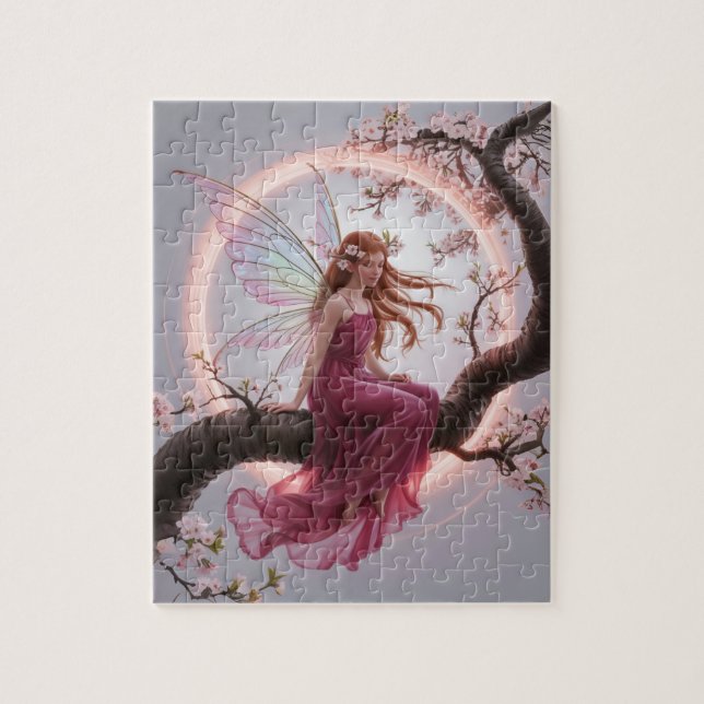Puzzle Hada mágica entre flores de cerezo – Ilustración d (Vertical)