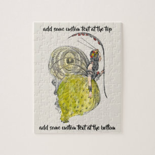 Puzzle Hada Mariposa de Fantasía Linda Vintage con Alas