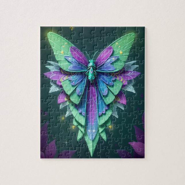 Puzzle Hada mística iluminada por luna en un jardín encan (Vertical)