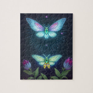 Puzzle Hada mística iluminada por luna en un jardín encan