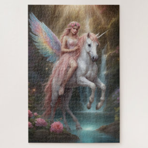 Puzzle Hada montando un Unicornio