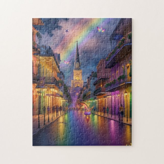 Puzzle Hadas arcoiris en el barrio francés de Nueva Orlea (Vertical)