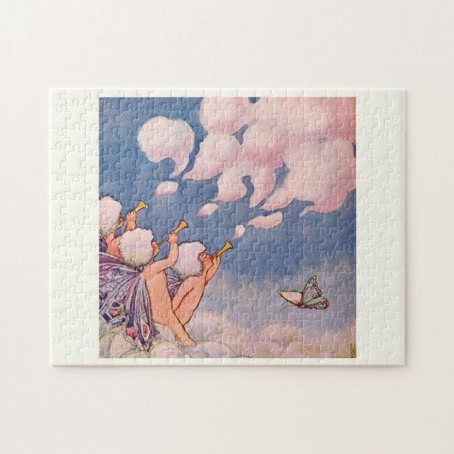 Puzzle Hadas de las Nubes Haciendo Nubes (Horizontal)