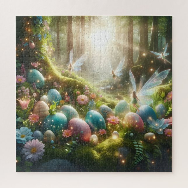 Puzzle Hadas del Bosque Místico Huevos Mágicos de Primave (Vertical)