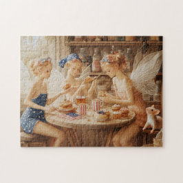 Puzzle Hadas patrióticas del 4 de julio en una cocina Cot