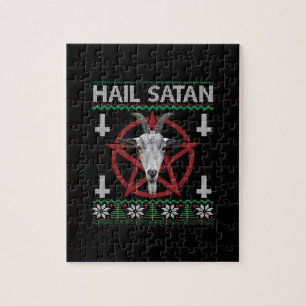 Puzzle Hail Satan Cabeza de cabra Pentagram Funny Satanic