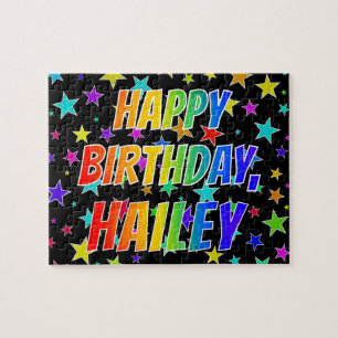 Puzzle "HAILEY" Nombre, Diversión "FELIZ CUMPLEAÑOS"