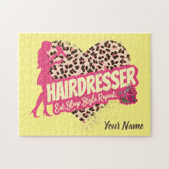 Puzzle Hairdresser Leopard Hair Hustler Hairstylist (Horizontal)