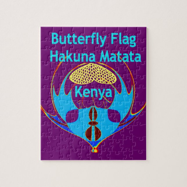 Puzzle "Hakuna Matata Kenya" Arte de mariposa Imprimir/Gr (Vertical)