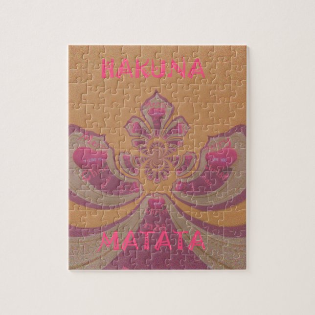 Puzzle Hakuna Matata Merry Christmas lovely hearts design (Vertical)