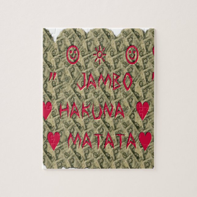 Puzzle Hakuna Matata Talk Money Diseño de impresión de ar (Vertical)