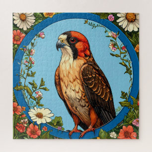 Puzzle Halcon de patas rojas colorido