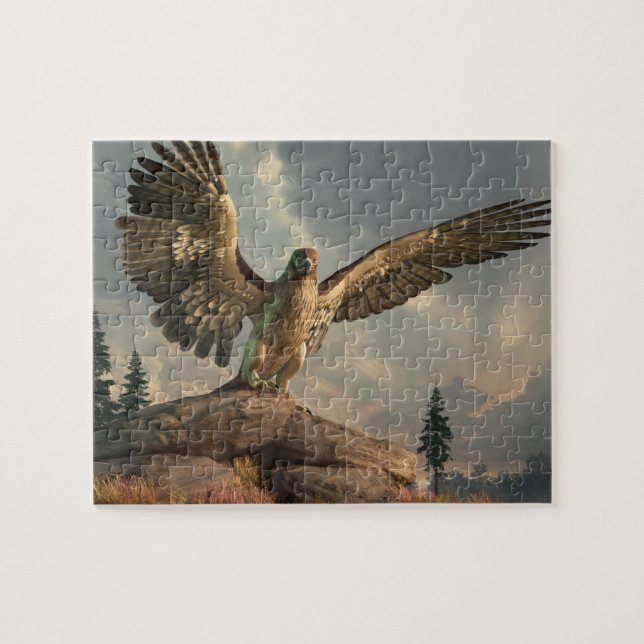 Puzzle Halcón en las rocas (Horizontal)