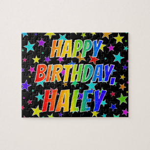 Puzzle "HALEY" Nombre, Diversión "FELIZ CUMPLEAÑOS"