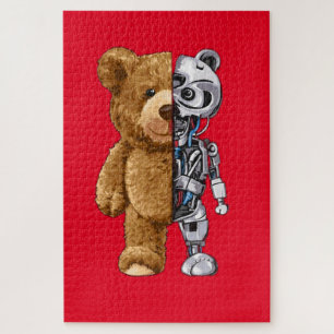Puzzle Half Bear Half Robot