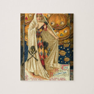 Puzzle Halloween antiguo Jack O Lantern Costume mujer