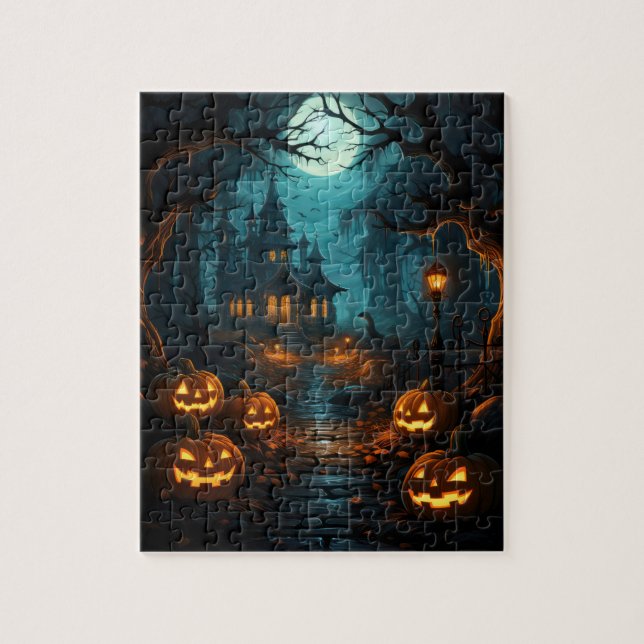 Puzzle Halloween bajo la luz de la luna (Vertical)