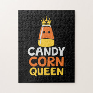 Puzzle Halloween Candy Corn Queen Crown Aniversario lindo