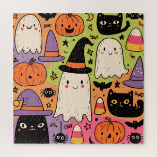 Puzzle Halloween Caprichoso - Patrón Espeluznante Pastel