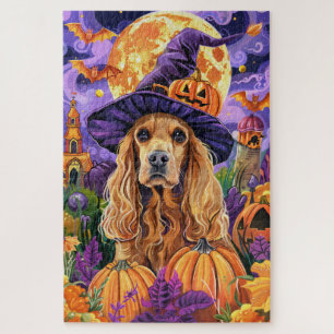 Puzzle Halloween de Brujas de Cocker Spaniel Dog Hallowee