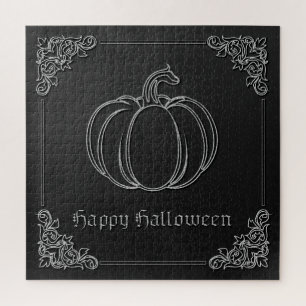 Puzzle Halloween de calabaza de plata