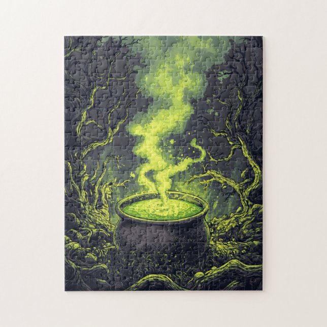 Puzzle Halloween de Green Magic Potion Cauldron (Vertical)