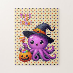 Puzzle Halloween de pulpo truco o truco