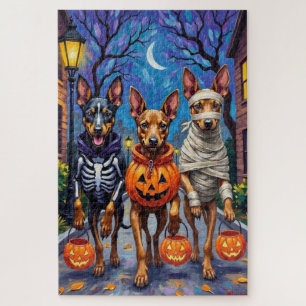 Puzzle Halloween de truco o tratamiento de perros malines